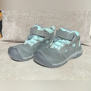 Gray and Teal Kids' Hiking Boots